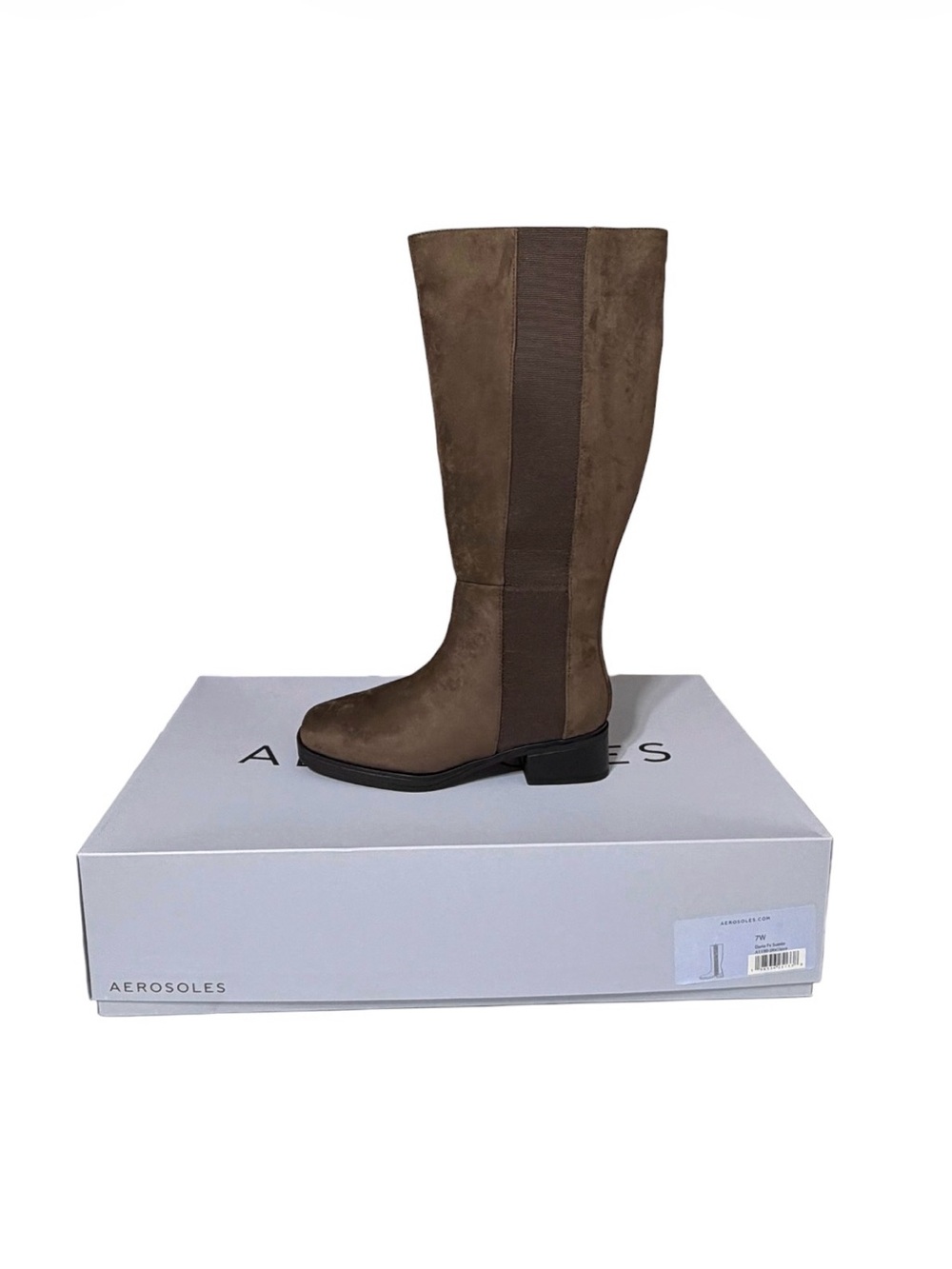 Aerosoles Suede Knee-High Boots - Brown 7Wide | New